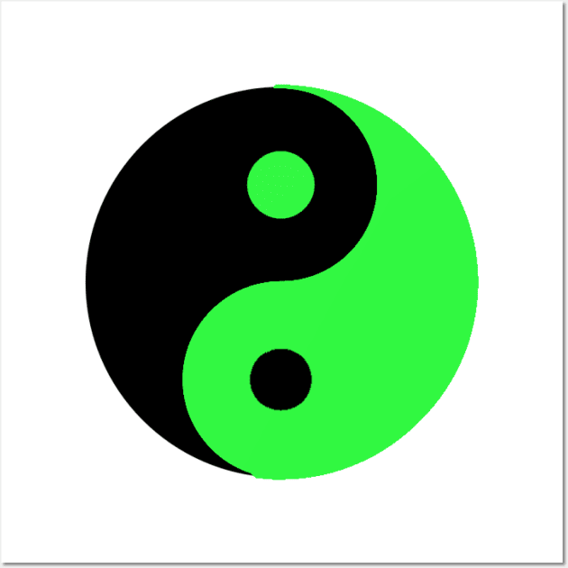 Yin Yang in black and green Wall Art by NovaOven